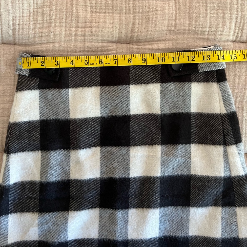 NWT LOFT Buffalo Plaid Wool-Blend Shift Skirt - Picture 8 of 11